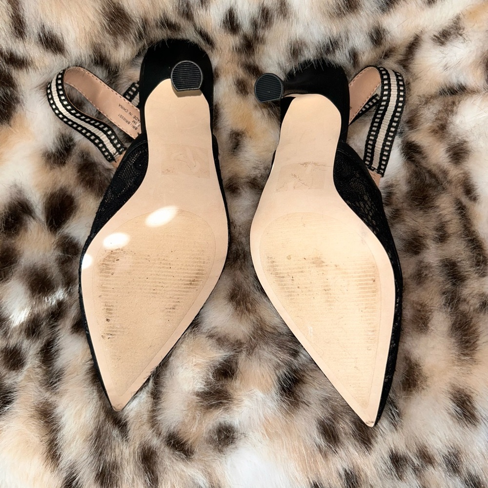 Steve Madden Bri Stiletto Pump Slingback Black Lace 6.5M EUC - Picture 6 of 13